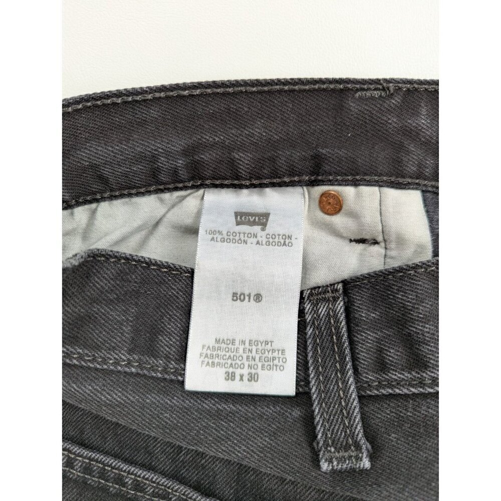 Levis 501 Original Fit Jeans Straight Leg Button Fly 100% Cotton Blue Black - Picture 11 of 13